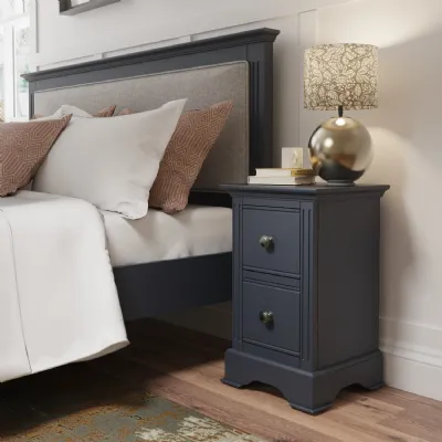 Grey Painted 2 Drawer Bedside Chest