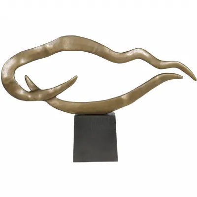 Small Textured Brass Abstract Metal Sculpture