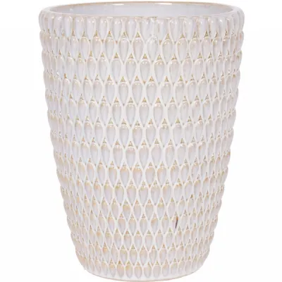 Cream Large Glaze Ceramic Planter