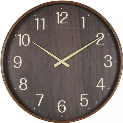 Brown Grain Effect Round Wall Clock 53cm Diameter