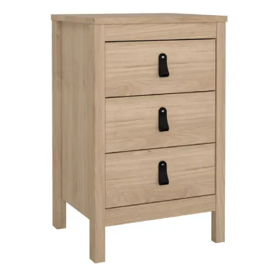 Barcelona Bedside Table 3 Drawers in Jackson Hickory Oak