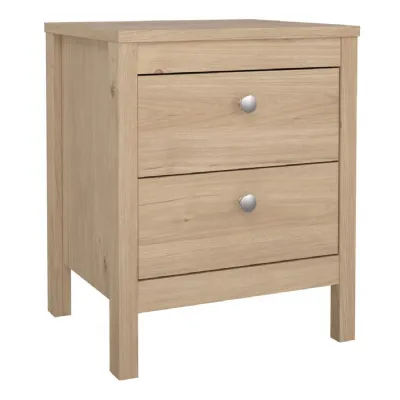 Madrid Bedside Table 2 Drawers in Jackson Hickory Oak