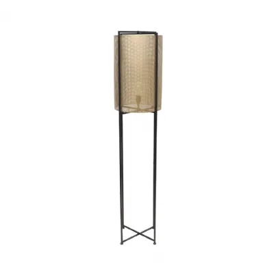 151cm Gold Mesh Metal Floor Lamp With Black Base