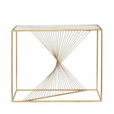 Value Luna Gold Metal And Clear Glass Console Table