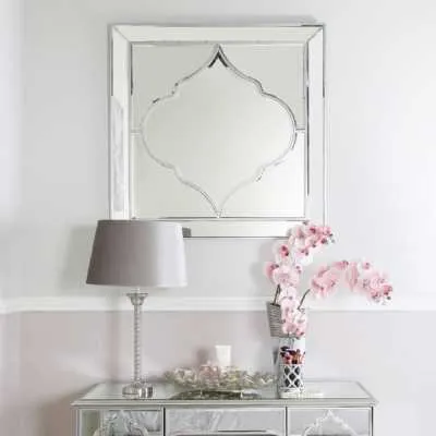 Moroccan Glass Silver Wall Mirror