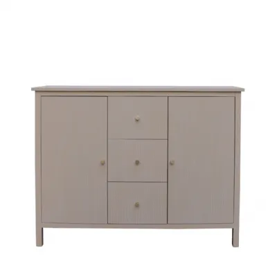 Lindon 2 Door 3 Drawer Sideboard Taupe With Nickel Handles