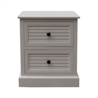 Elise 2 Drawer Bedside Cabinet Pearl White