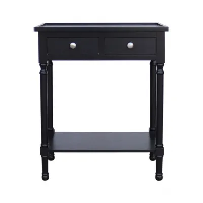 Medium Black 2 Drawer Console Table