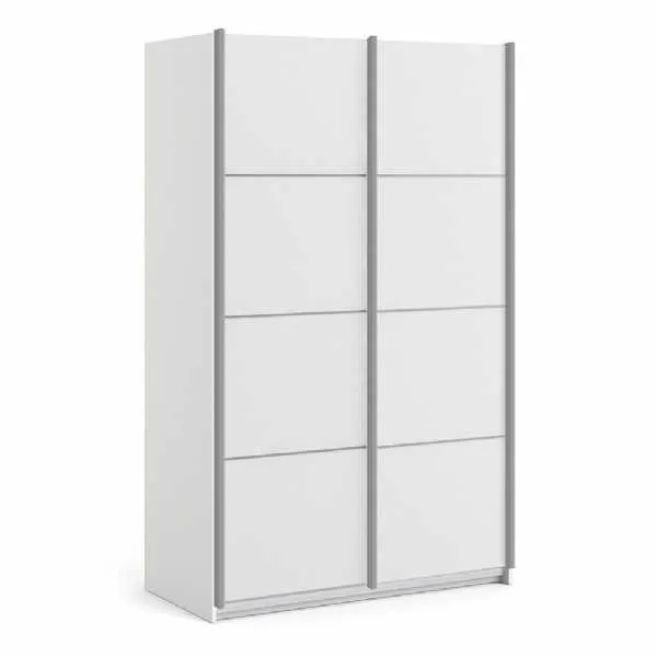 Tall White Sliding 2 Door Double Wardrobe