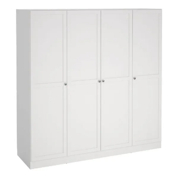 Brande Wardrobe with 4 Frame Doors in White