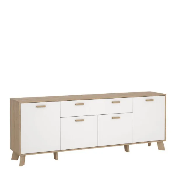 Ikast Sideboard 4 Doors + 1 Drawer in Jackson Hickory and White