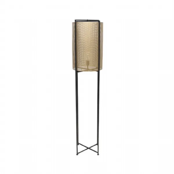 151cm Gold Mesh Metal Floor Lamp With Black Base