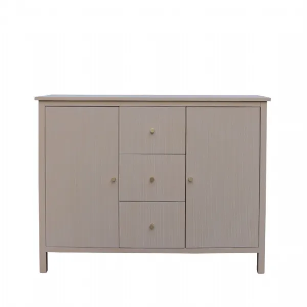 Lindon 2 Door 3 Drawer Sideboard Taupe With Nickel Handles