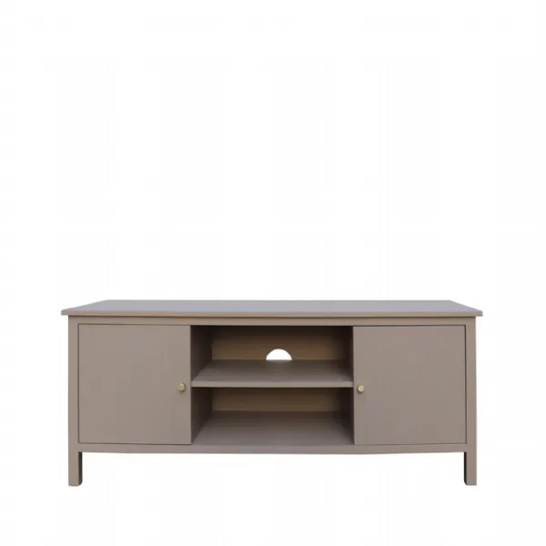 Lindon 2 Door Entertainment Unit Taupe With Nickel Handles