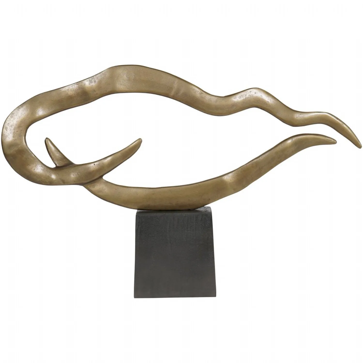 Small Textured Brass Abstract Metal Sculpture