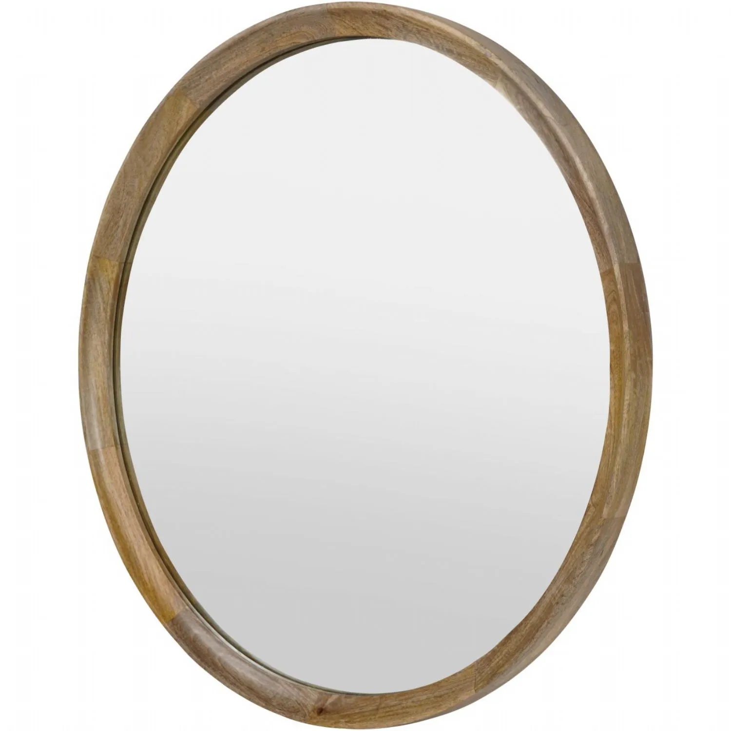 Natural Finish Small 70cm Wooden Frame Wall Mirror