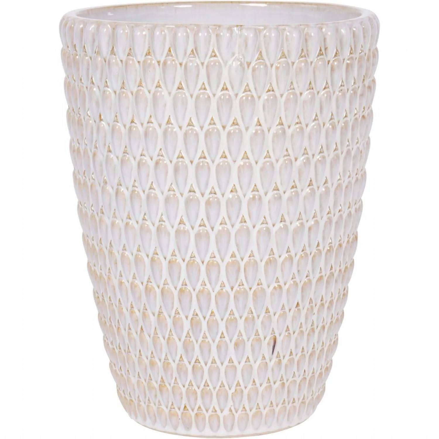 Cream Large Glaze Ceramic Planter