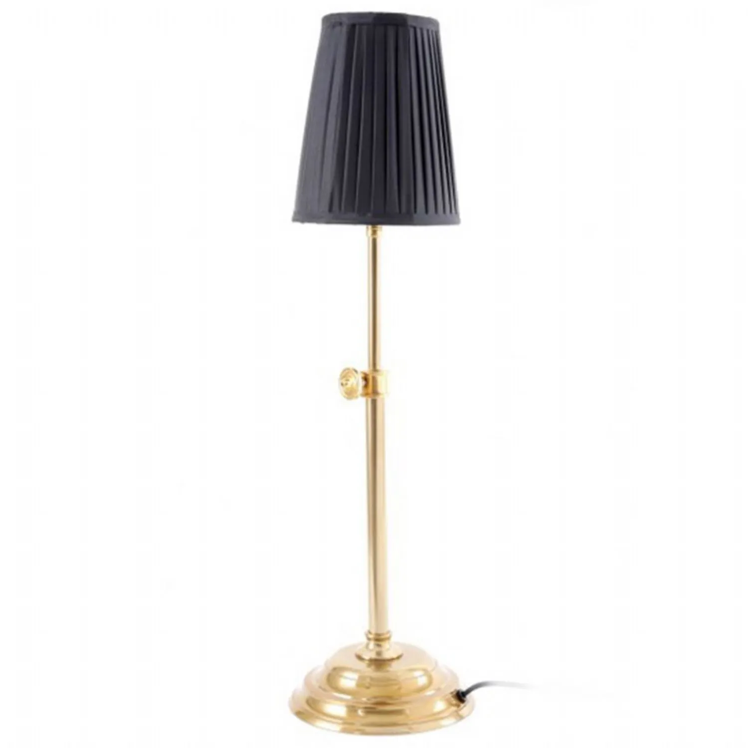 Small Bistro Gold Metal Lamp with Black Shade